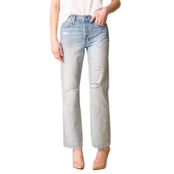 AMO Layla High Rise Relaxed Straight Leg Jeans Light Vintage Wash Women's 28 - Picture 1 of 6